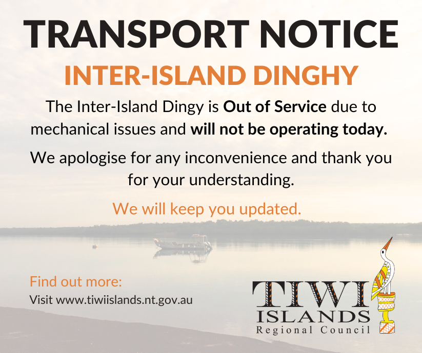 Out of Service Notice - Inter-Islands Dinghy