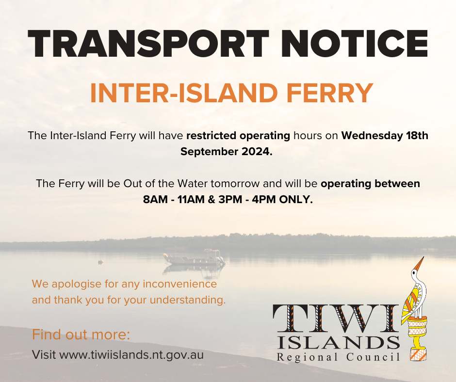 Out of Water Notice - Inter-Islands Ferry