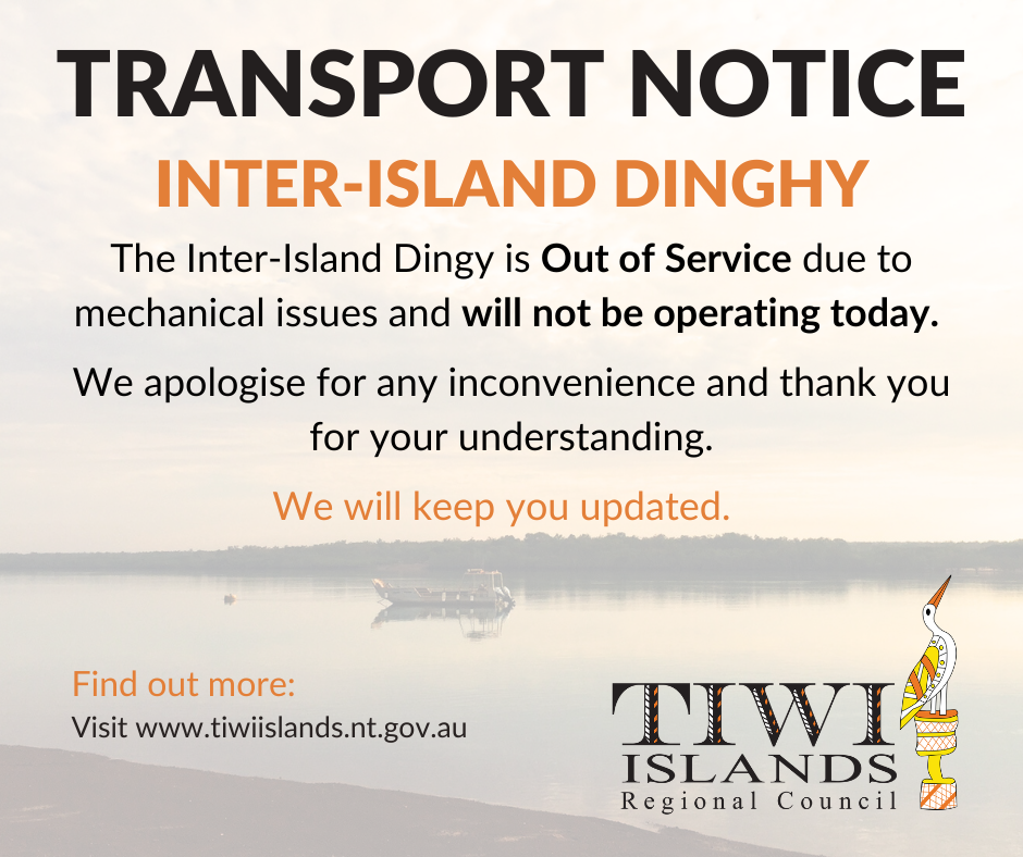 Inter-Island Dingy - Out of Service Notice