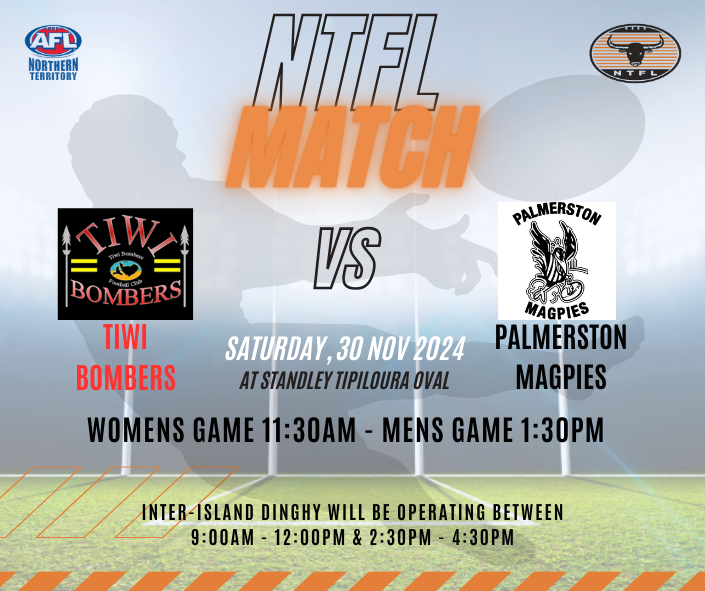 NTFL Tiwi Bombers vs Palmerston Magpies - Saturday 30 November 2024