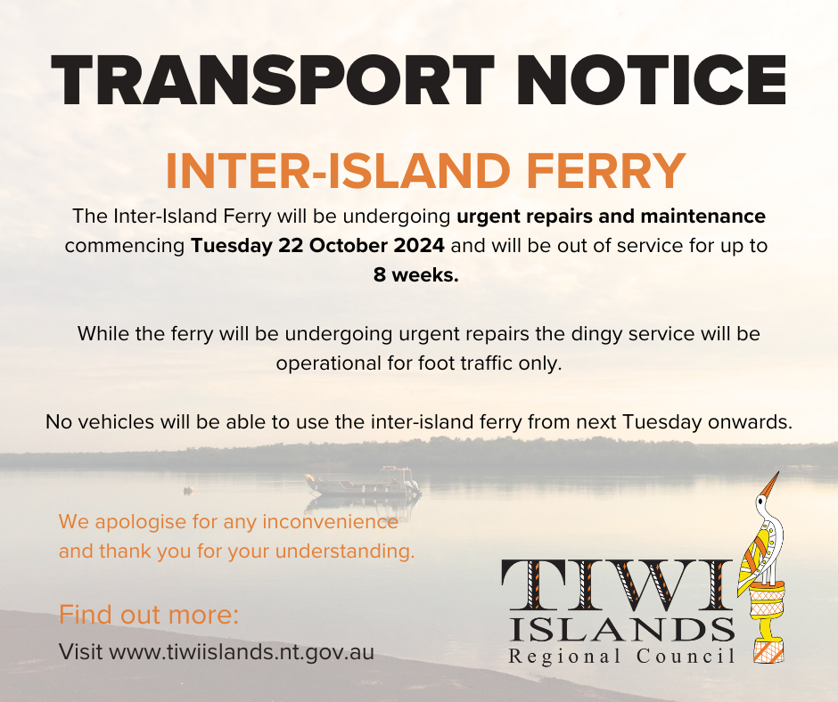 Out of Water Notice - Inter-Islands Ferry