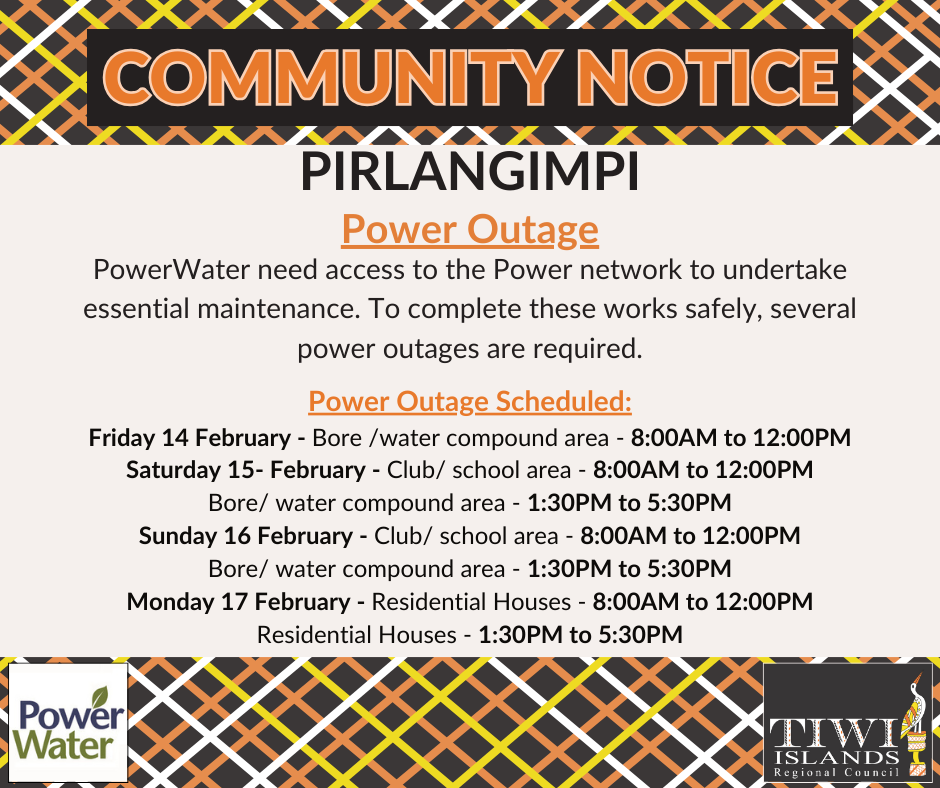 Pirlangimpi - Upcoming Power Outage