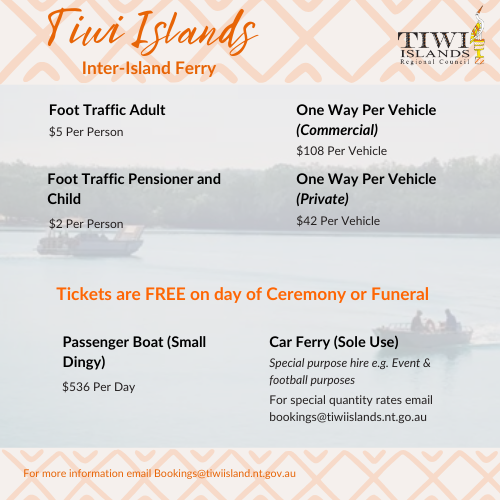 Inter-Island Ferry - Fees & Charges